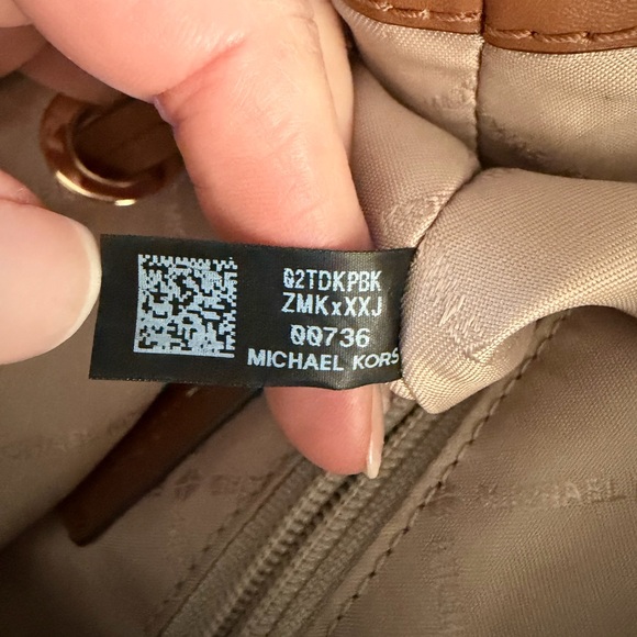 Michael Kors Tan Leather Backpack with Gold Accents - Picture 5 of 5